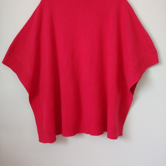 Chico's Cashmere Knit Poncho Sweater Black Label Red Size Large / X-Large - Picture 14 of 16